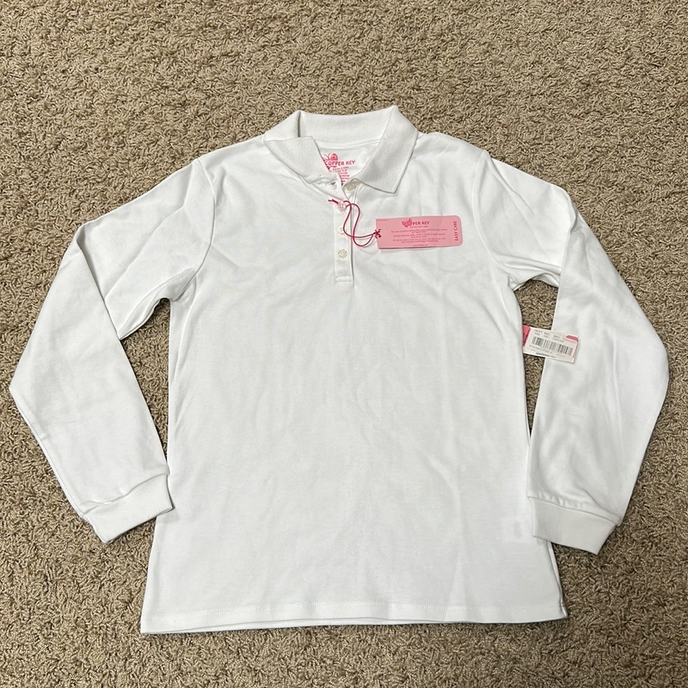 NWT Copper Key long sleeve collared button up blouses shirts | Girls Size10-12